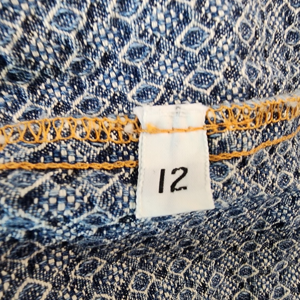 Simply Barbara Dress Womens Medium Blue Denim Button Front Vintage Midi Back Tie - Picture 6 of 8